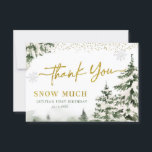Winter Onederland Forest First Birthday Thank You Card<br><div class="desc">Winter Onederland Forest First Birthday Thank You Card</div>