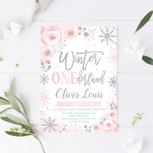 Winter ONEderland Girl 1st Birthday Invitation