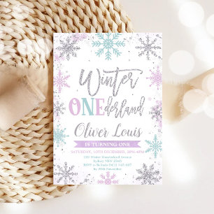 Winter ONEderland Girl 1st Birthday Invitation