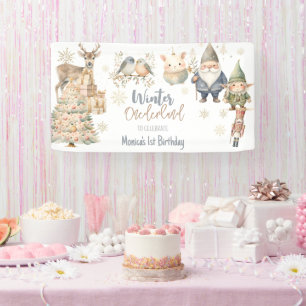 Winter onederland glitter wonderful birthday banner