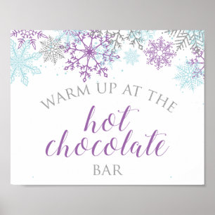 Winter Onederland Hot Chocolate Bar Purple Poster