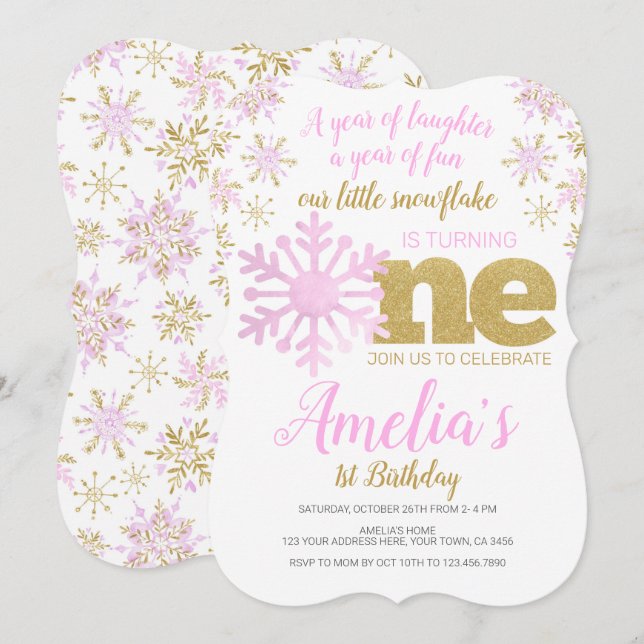 Winter ONEderland Invitation (Front/Back)