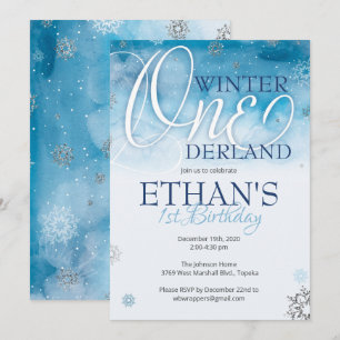 Winter Onederland Invitation for 1st Birthday