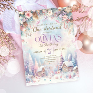 Winter Onederland Invitation Winter Sweets House