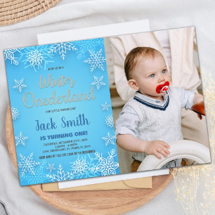 Winter ONEderland Invitations White Snow Photo