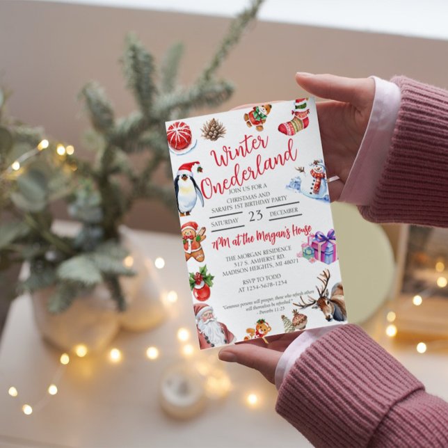 Winter Onederland Kid's Christmas and Birthday  Invitation (Creator Uploaded)