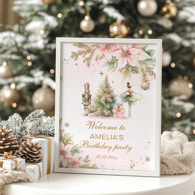 Winter Onederland Nutcracker pink gold Welcome Poster (Creator Uploaded)