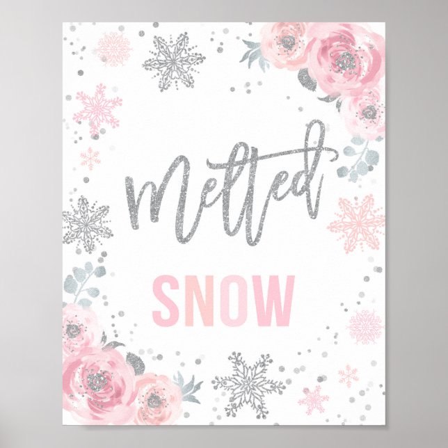 Winter ONEderland Party Decor Melted Snow Sign (Front)