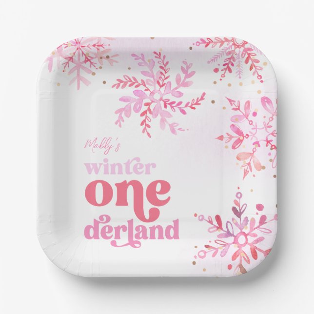 Winter Onederland Party Plates (Front)