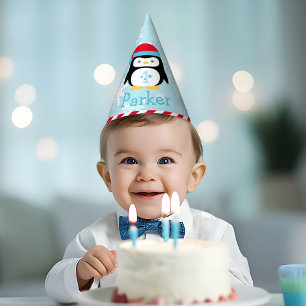 Winter ONEderland Penguin First Birthday Party Hat