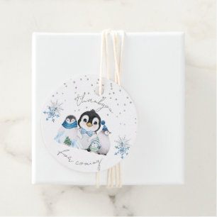 Winter Onederland Penguin Thankyou Favour Tags