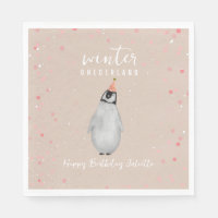 Winter Onederland Pink Birthday Penguin Birthday