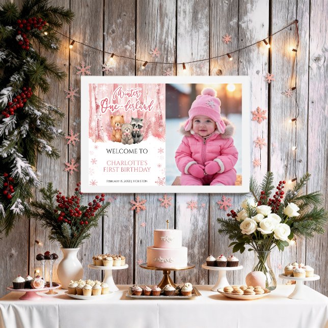 Winter Onederland Pink First Photo Welcome Sign (Creator Uploaded)