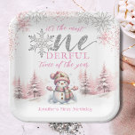 Winter ONEderland Pink Girl Christmas 1st Birthday Paper Plate<br><div class="desc">Complete your Winter 1st Birthday Party theme with our "Winter Onederland"  Pink Girl Christmas 1st Birthday Paper Plates! Don't settle for the ordinary. Elevate your little one's 1st birthday with these wonderful plates,  order yours today,  and make your event extraordinary!</div>