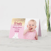 Winter Onederland Pink & Gold Glitter 1st Birthday