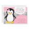 Winter ONEderland Pink Penguin Invitation