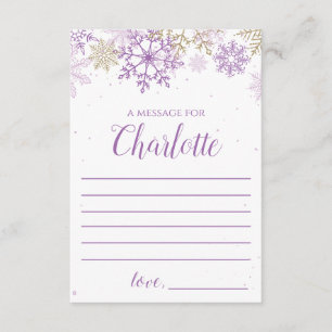 Winter Onederland purple gold Time Capsule Enclosure Card
