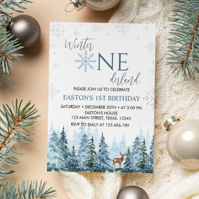 Winter Onederland Reindeer Birthday Invitation (Creator Uploaded)