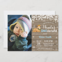 Winter Onederland Rustic Deer Boy 1st Birthday