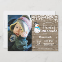 Winter Onederland Rustic Snowman Boy 1st Birthday