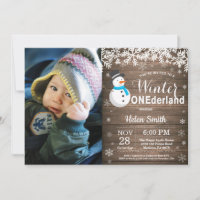Winter Onederland Rustic Snowman Boy 1st Birthday