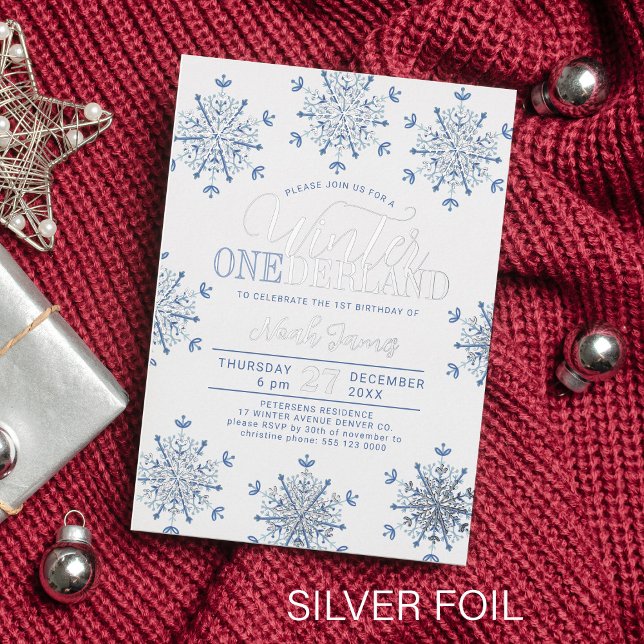Winter Onederland silver blue boy first birthday (Creator Uploaded)