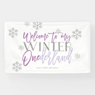 Winter ONEderland Silver Glitter Welcome Sign