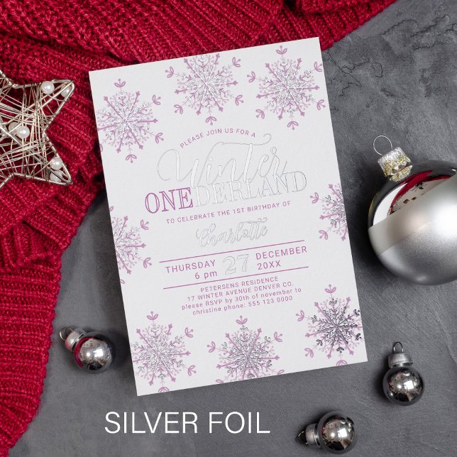 Winter Onederland silver pink girl first birthday (Creator Uploaded)