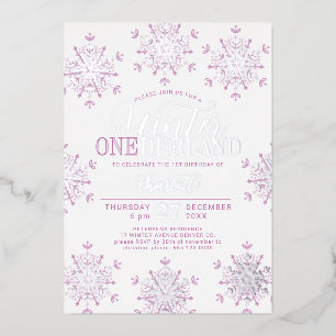 Winter Onederland silver pink girl first birthday