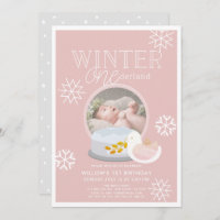 Winter Onederland Snow Globe Pink 1st Birthday
