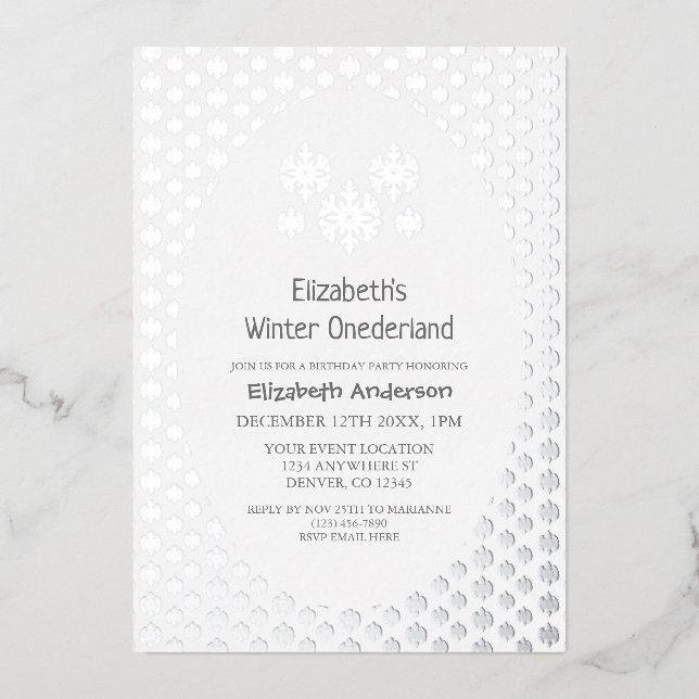 Winter Onederland Snowflake 1st Birthday (Front)
