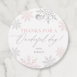 Winter Onederland Snowflake 1st Birthday Favour Tags