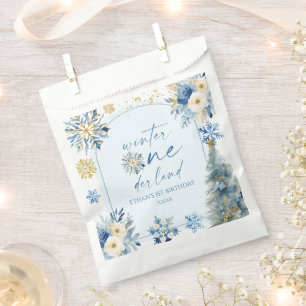 Winter Onederland Snowflake 1st Birthday Party Favour Bags