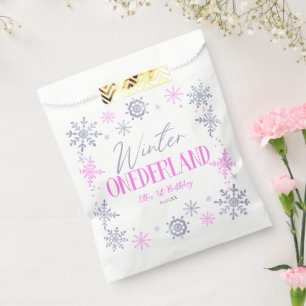 Winter ONEderland Snowflake 1st Birthday Party Favour Bags