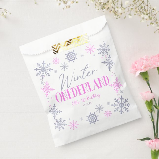 Winter ONEderland Snowflake 1st Birthday Party Favour Bags (Sealed)