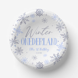 Winter ONEderland Snowflake 1st Birthday Party Paper Plate