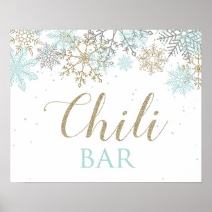 Winter Onederland Snowflake chilli Bar Sign