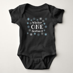 Winter ONEderland snowflake first birthday Baby Bodysuit
