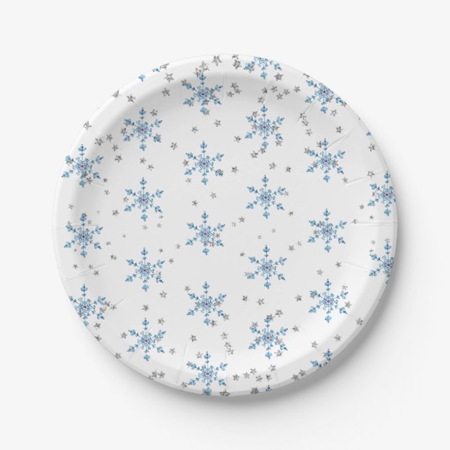 Winter Onederland Snowflake Paper Plate (Front)