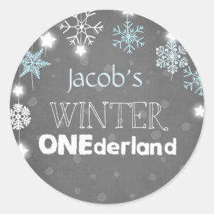 Winter onederland Snowflakes Envelope seal blue