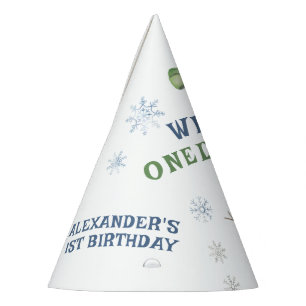 Winter Onederland Snowman 1st Birthday Party Hat