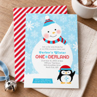 Winter ONEderland Snowman Penguin Sled