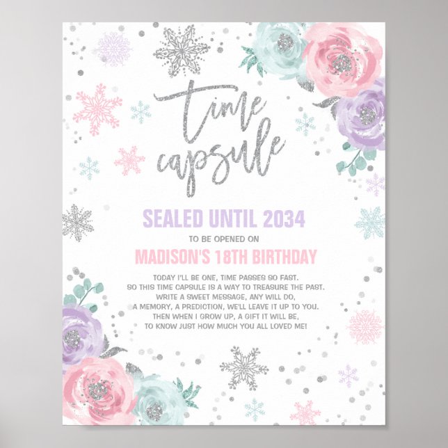 Winter ONEderland Time Capsule Pink And Silver Poster (Front)
