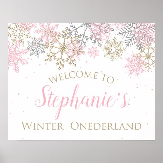 Winter Onederland Welcome Sign (Front)