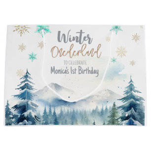 Winter onederland wonderful birthday large gift bag