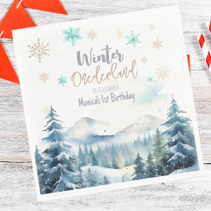 Winter onederland wonderful birthday napkin