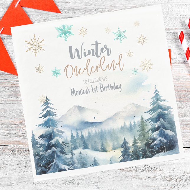 Winter onederland wonderful birthday napkin (Creator Uploaded)