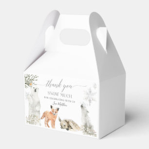 Winter Onederland Woodland Animal Birthday Favour Box