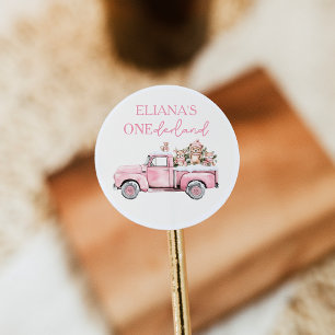 Winter Onederland Woodland Animals 1st Birthday Classic Round Sticker