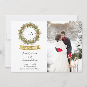 Winter or Christmas Photo Save the Date